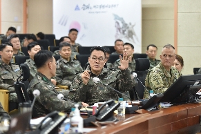 김명수 합참의장, 육군 2작전사·공군 공중전투사 '24 FS 연습 현장확인 및 군사대비태세 점검('24. 3. 10...